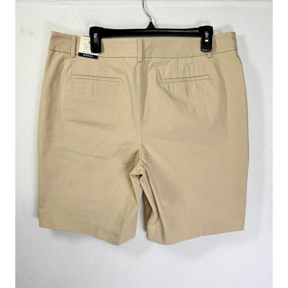 NWT Talbots Simply Flattering Bermuda Shorts Womens 16P Khaki Tan 9.5” High Rise - Picture 4 of 12